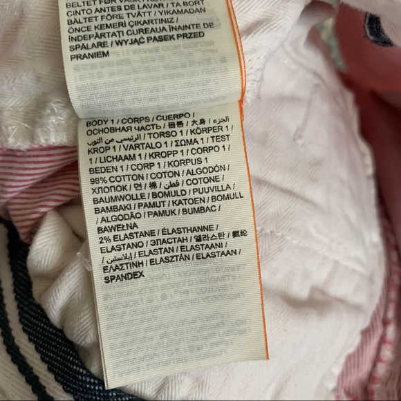 Superdry red white stripe shorts with belt - Picture 6 of 7